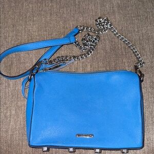 Rebecca Minkoff Blue Crossbody Bag with Silver Chain